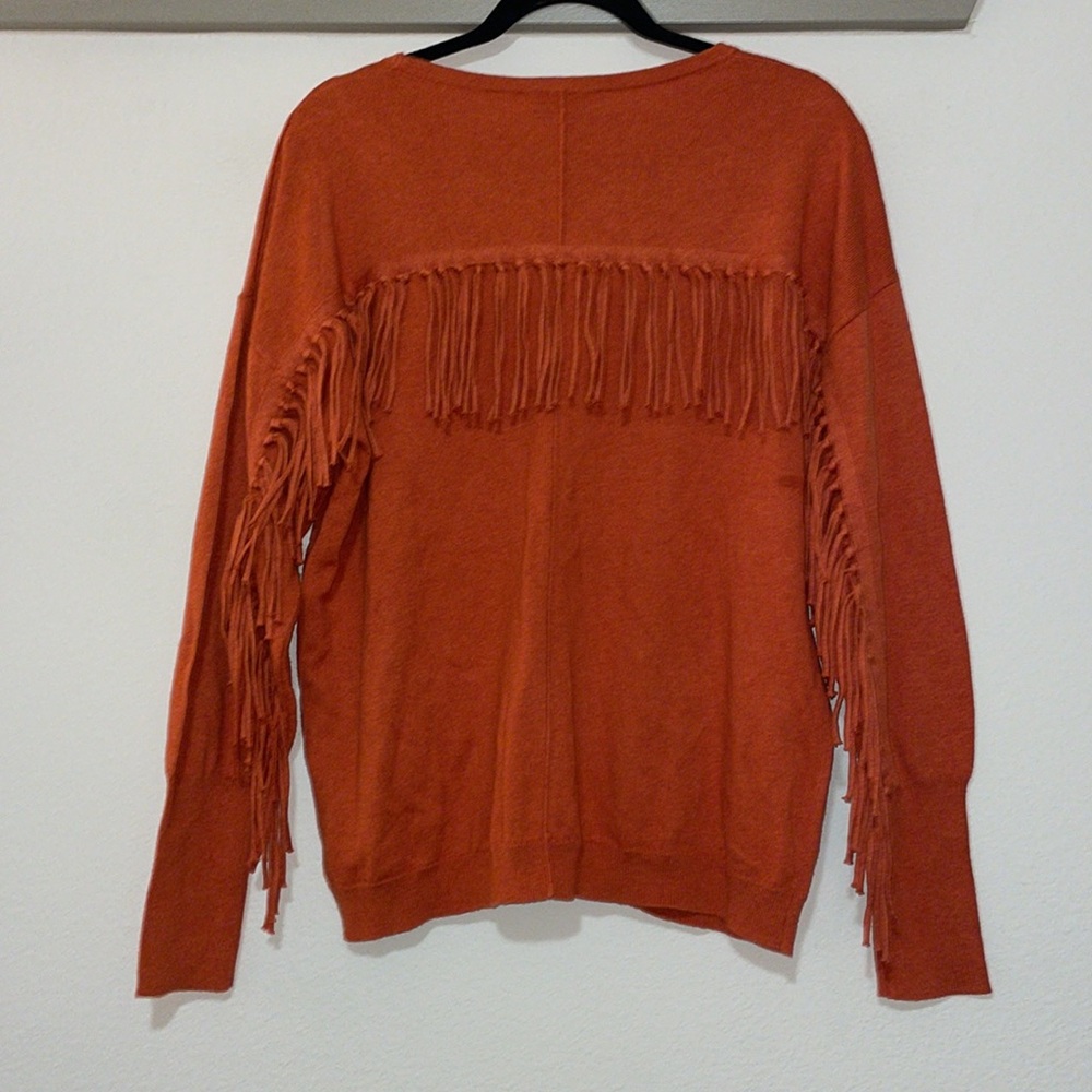 j. society Fringe Sweater in Amber SZ M NWT - Picture 4 of 6